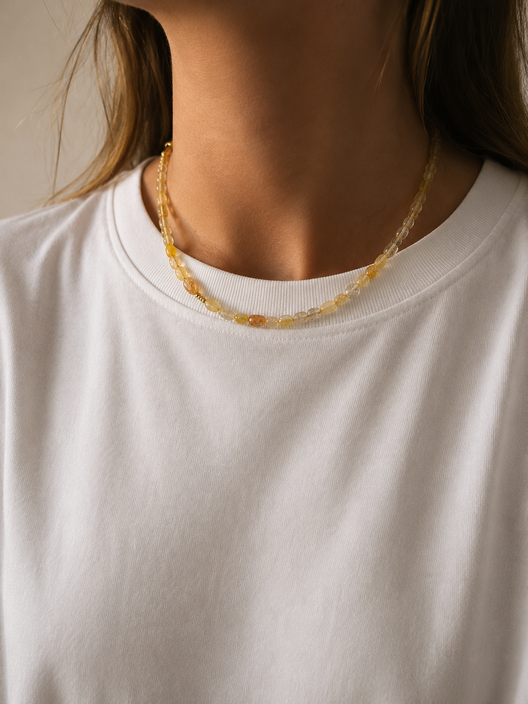 Yellow jasper necklace