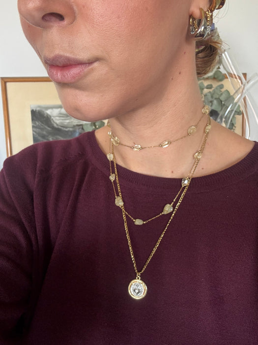 Collana doppia in quarzo rutilato