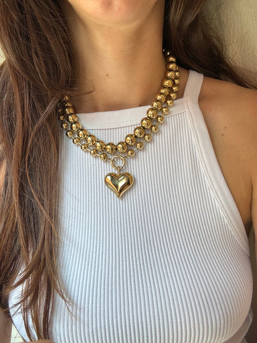 ball heart necklace