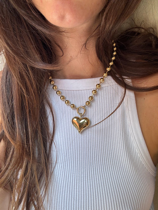 ball heart necklace