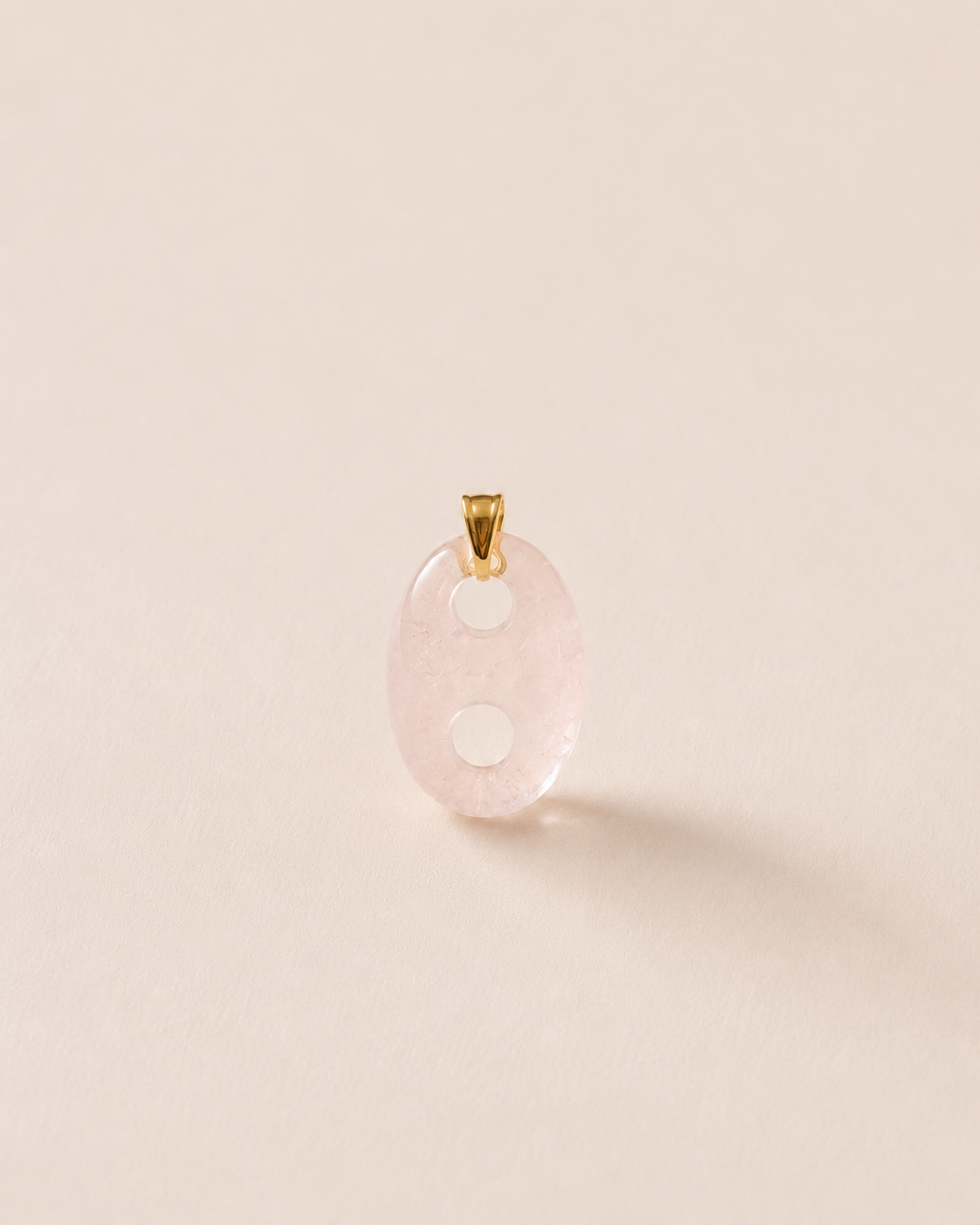 Rose Quartz Double Hole Pendant