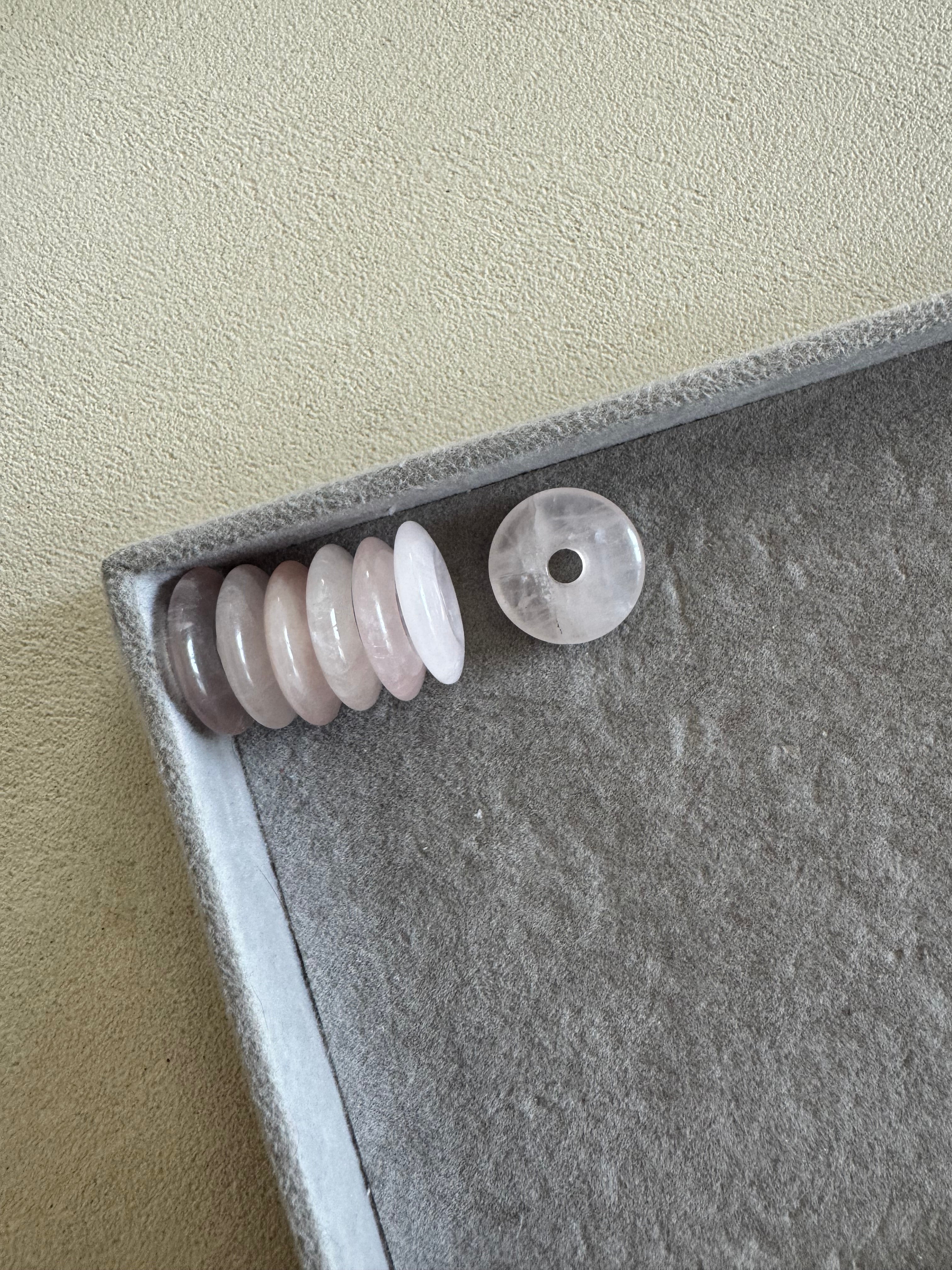 Ciondolo Donut in quarzo rosa