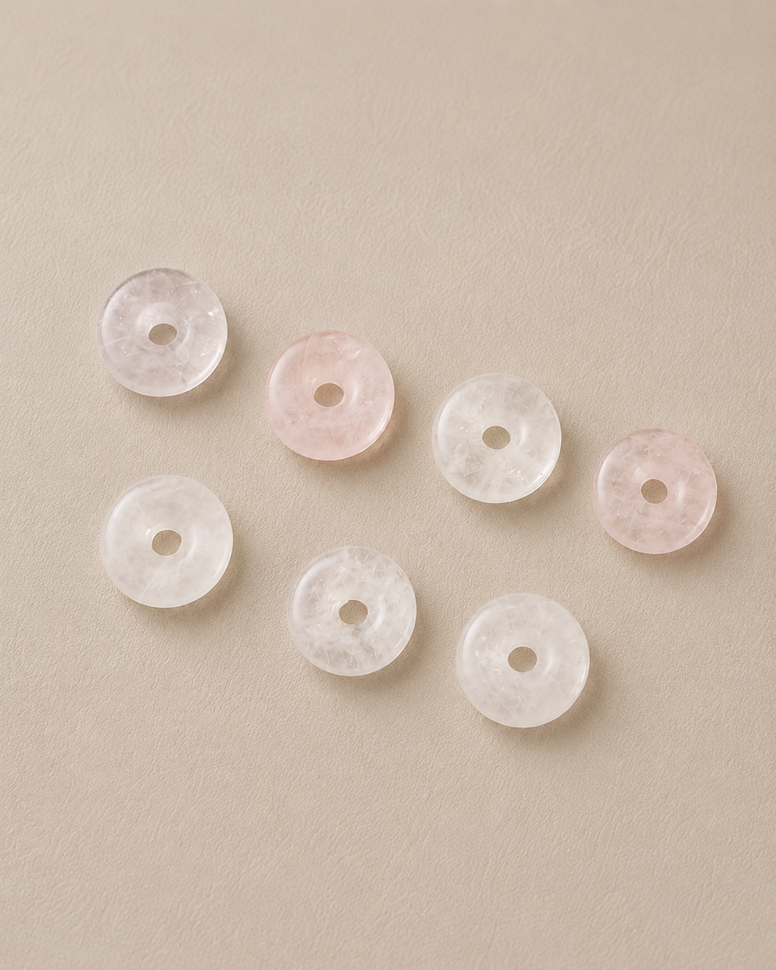 Ciondolo Donut in quarzo rosa